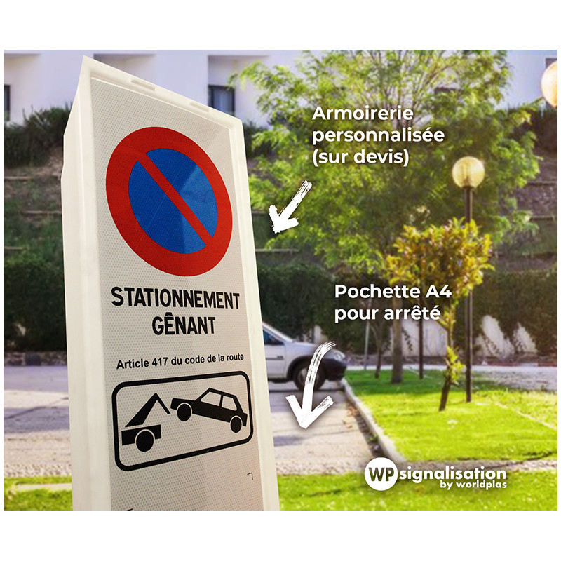 Balise Stationnement Interdit Avec Socle De Lestage I Wp Signalisation