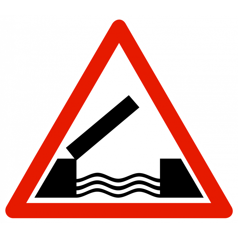 Panneau de danger pont mobile A6