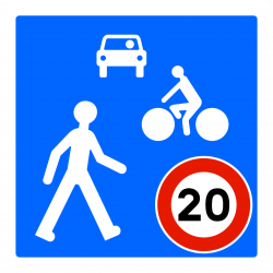 Panneau zone circulation entrée d'unee zone de rencontre B52