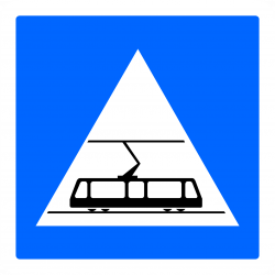 Panneau indication traversée de tramways C20c