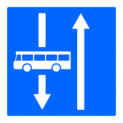 Panneau indication conditions particulières de circulation par voie sur la route suivi C24a-4