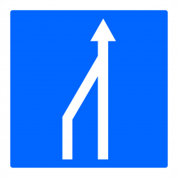Panneau indication réduction du nombre de voies C28-1