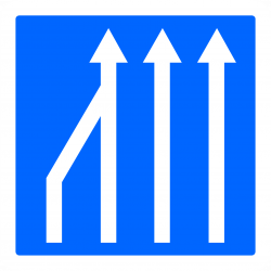 Panneau indication réduction du nombre de voies C28-3