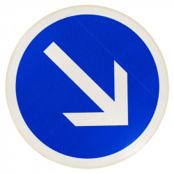 Face avant du panneau B21a2 - Panneau contournement obligatoire droite I WP Signalisation