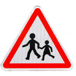 Panneau de danger A13a - Endroit fréquenté par les enfants l  Circulation piétons et routière | Sécurité et vigilance