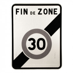 Panneau fin de zone 30 km/h - Panneau B51 I WP Signalisation