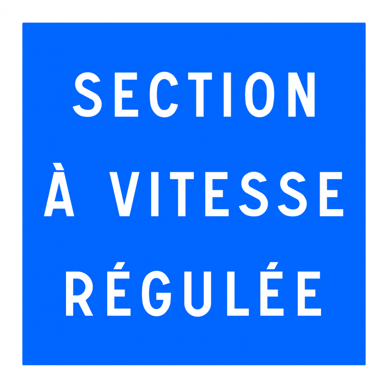Panneau indication présignalisation du début d'une section à vitesse régulée C51A