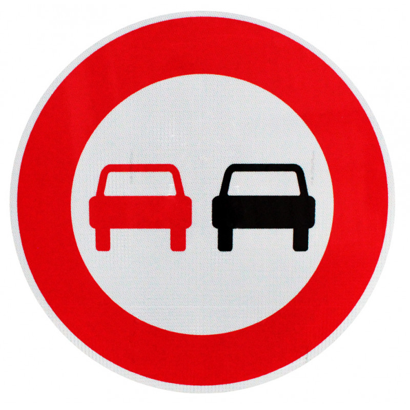 Panneau d'interdiction de dépasser tous les véhicules à moteur B3