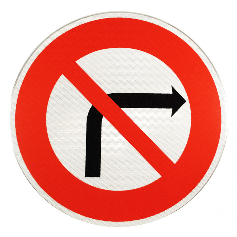 Panneau d'interdiction de tourner à droite à la prochaine intersection B2b