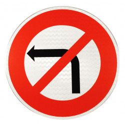 Panneau d'interdiction de tourner à gauche à la prochaine intersection B2a | Panneau B2A | WPSignalisation