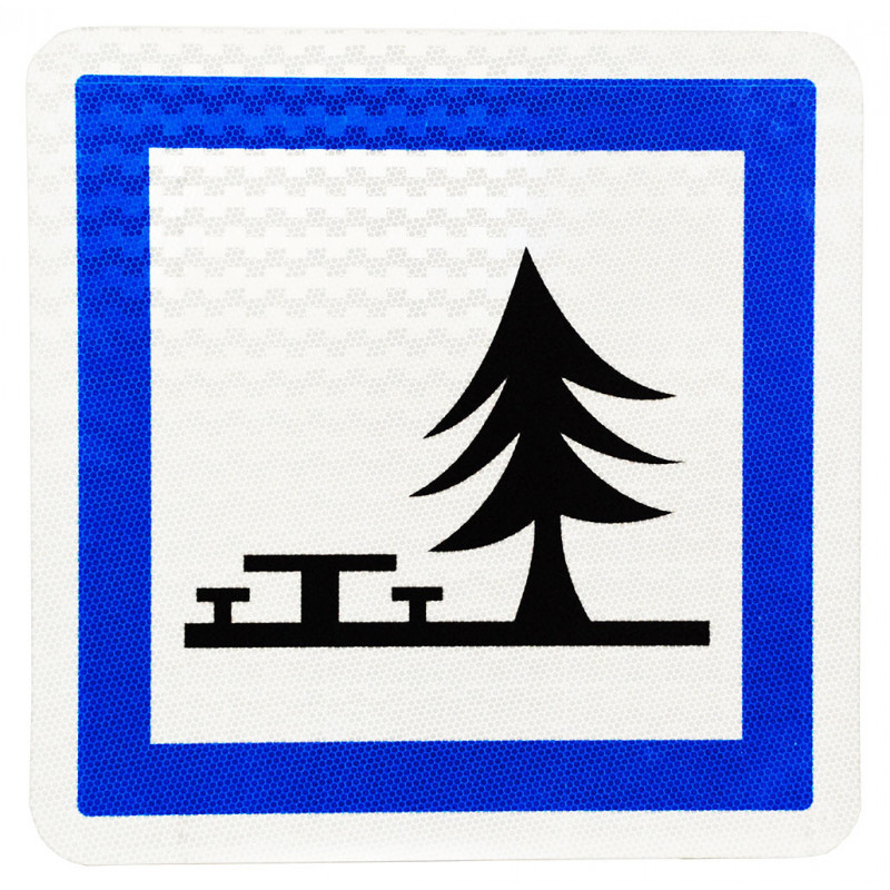 Panneau services emplacement pour pique-nique CE7 | Parking , camping , aire de repos | Panneau normé CE et NF
