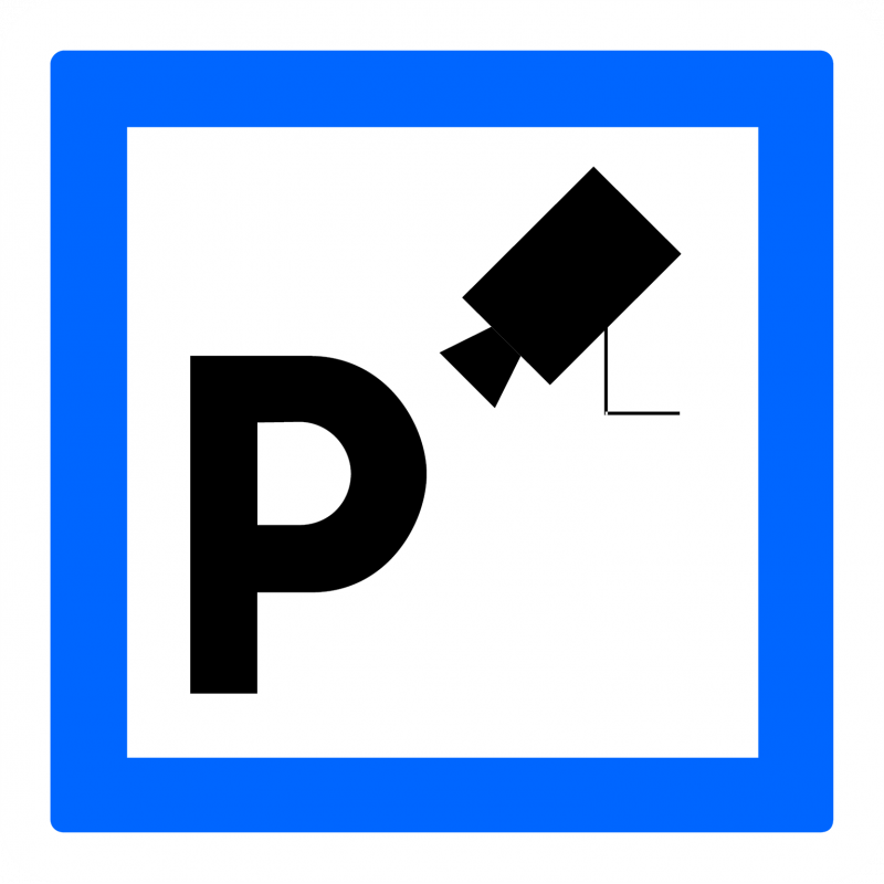 Panneau services parc de stationnement sous vidéosurveillance CE9