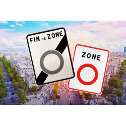 Panneau de Sortie de Zone à Faibles Emissions (ZFE) l Avec panneau ZFE d'entrée