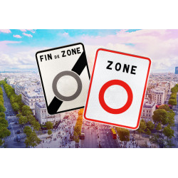 Panneau de signalisation Zone à Faibles Emissions (ZFE)  - B56 l WP Signalisation | Avec panneau ZFE de sortie