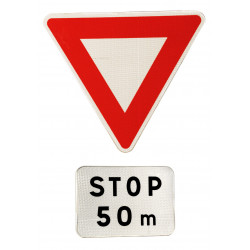 Panneau présignalisation de stop AB5 | Arrêt à la prochaine intersection