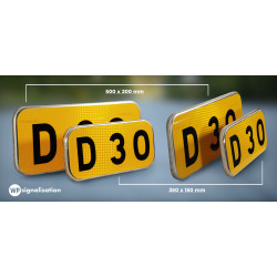 Cartouches à fond jaune E43 | Réseaux départementaux | 500x200 mm et 350x150 mm