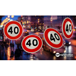 Panneau de signalisation B14 40km/h I Limitation de vitesse à respecter | Vitesse personnalisable| WPSignalisation