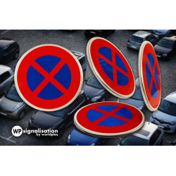 Panneau B6D stationnement arrêt interdits en 360 degré | Parking | WPSignalisation