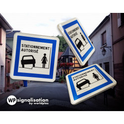 Panneau services stationnement tutorisé sur trottoir CE50N