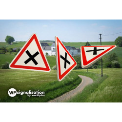 Panneau intersection de voie AB1 priorité a droite | 360 degré du panneau AB1| WPSignalisation Made in France