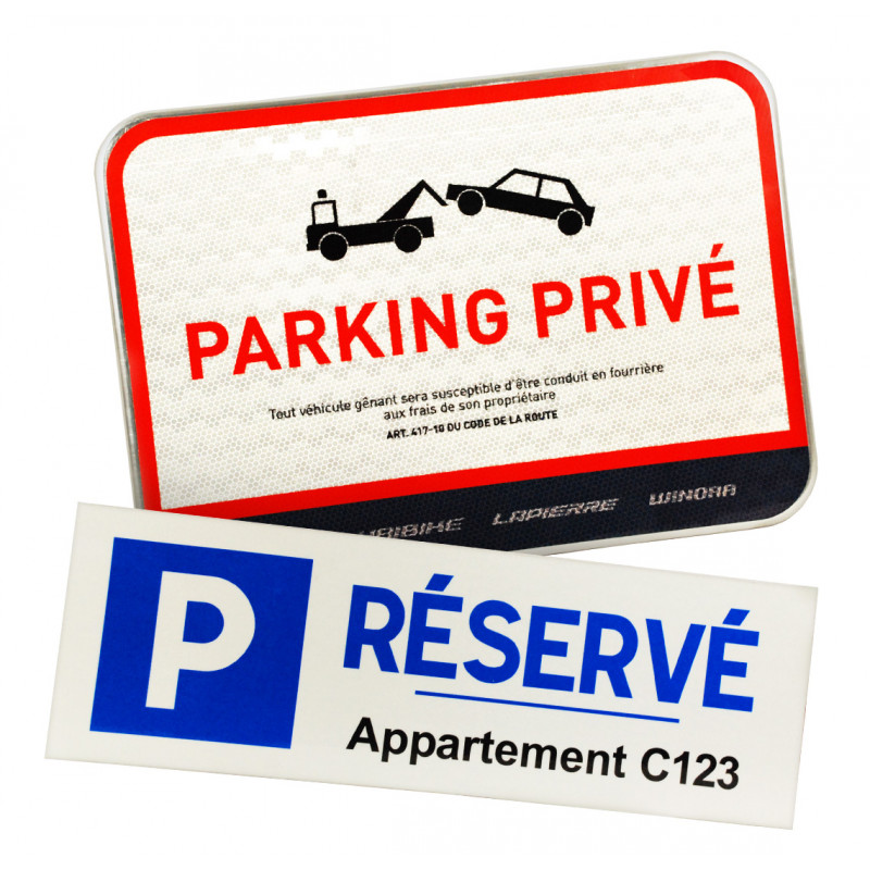 Panneau d'indication horizontal parking privé