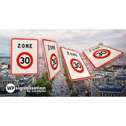 Panneau B30 de signalisation  - Vitesse limitée à une zone 30 I 360 degré du panneau WP Signalisation