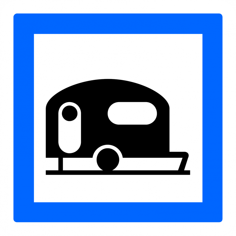 Panneau services terrain de camping pour caravanes et autocaravanes CE4b