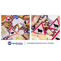 Stickers panneau de signalisation A15A1 I Passage d'animaux domestiques I Panneau mouton et fromage | WP Signalisation