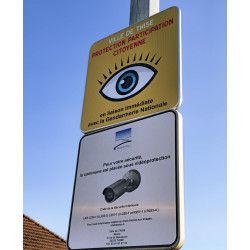 Panneau de vidéo surveillance personnalisé | Sécurité en commune avec caméras | WPSignalisation