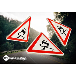 Panneau de danger chaussée particulièrement glissante A4 | WP Signalisation et son panneau A4