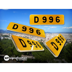 Cartouches à fond jaune E43 | Réseaux départementaux | Panneau conforme aux normes NF et CE | Rotation du panneau