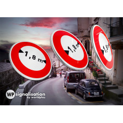 Panneau BK11 interdiction temporaire de largueur pour véhicules et poids lourds | Chantier et travaux | WP Signalisation