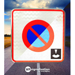 Panneau stationnement zone à stationnement de durée limitée contrôlée par disque B6B3  | Film prismatique du panneau B6 | WPS