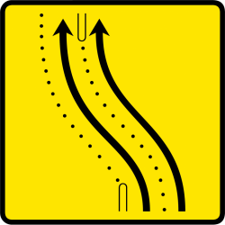 Paneau voierie temporaire présignalisation de changement de chaussée ou de trajectoire KD8-1