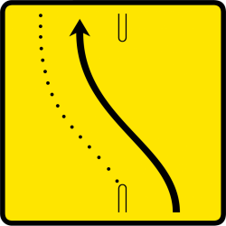 Paneau voierie temporaire présignalisation de changement de chaussée ou de trajectoire KD8-3