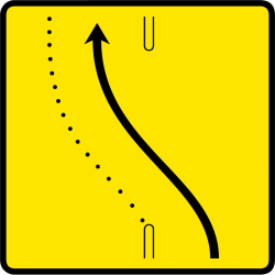 Panneau voirie temporaire présignalisation de changement de chaussée ou de trajectoire KD8 ex3