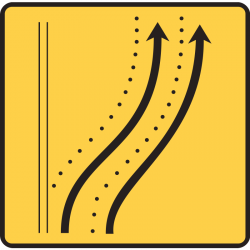 Paneau voierie temporaire présignalisation de changement de chaussée ou de trajectoire KD8-4
