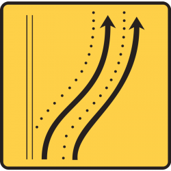 Panneau voirie temporaire présignalisation de changement de chaussée ou de trajectoire KD8-6