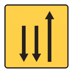 Paneau voierie temporaire présignalisation de changement de chaussée ou de trajectoire KD9-1