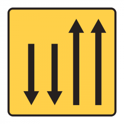 Paneau voierie temporaire présignalisation de changement de chaussée ou de trajectoire KD9-1