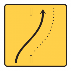 Paneau voierie temporaire présignalisation de changement de chaussée ou de trajectoire KD8-2a