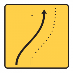 Panneau voirie temporaire présignalisation de changement de chaussée ou de trajectoire KD8 ex4