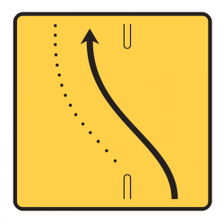 Paneau voierie temporaire présignalisation de changement de chaussée ou de trajectoire KD8-3