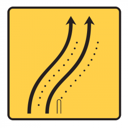 Paneau voierie temporaire présignalisation de changement de chaussée ou de trajectoire KD8-4