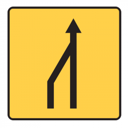 Panneau KD10A ex1 pour la réduction de voie à gauche | Travaux et chantiers pour de la signalisation temporaire