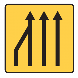 Panneau KD10a-3 réduction du nombre des voies par la gauche | Chantier et travaux
