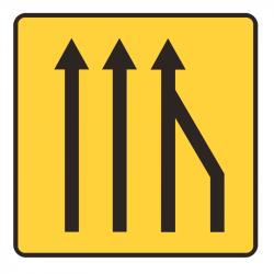 Panneau KD10a-3 réduction du nombre des voies par la droite | Chantier et travaux