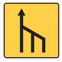 Panneau KD10b-1 réduction de plusieurs voies par la droite| Chantier et travaux