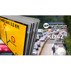 Panneau voirie temporaire présignalisation de déviation KD42a-1 | Panneau KD42 personnalisable