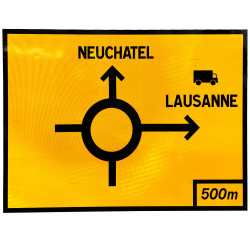 Paneau voierie temporaire présignalisation de déviation KD42d